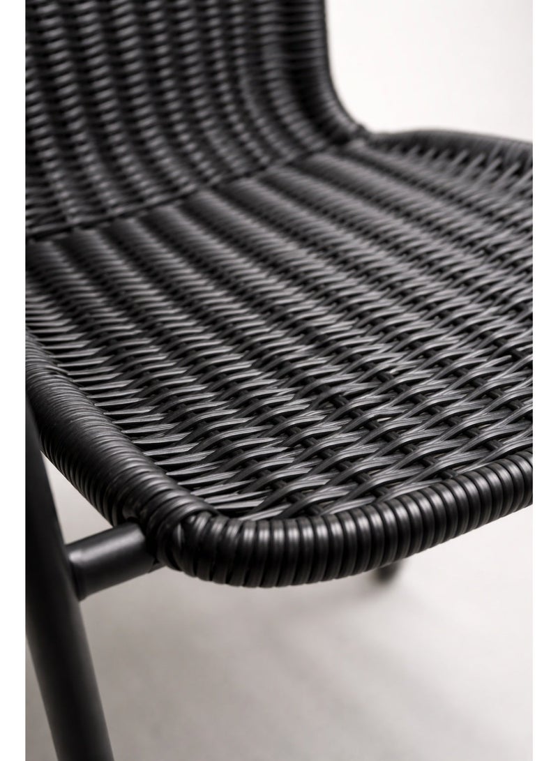 Harmony Home Modern Garden Patio Dining Chair |attan Chair | Weather-Resistant Outdoor Seating for Patio, Balcony & Garden – Black - Image 3